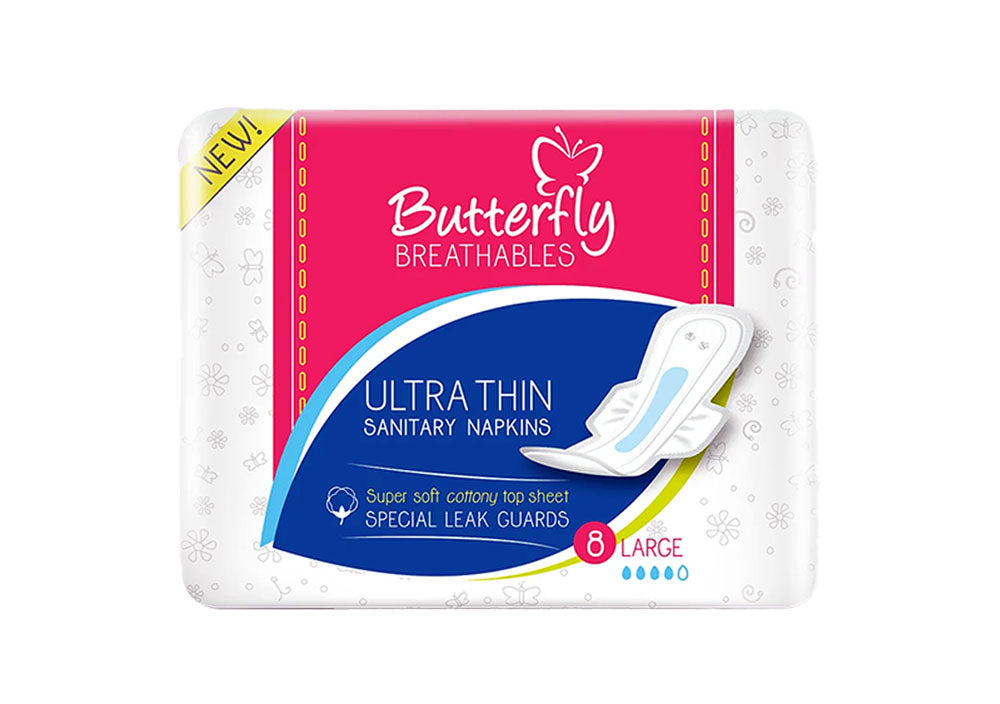 Butterfly Breathables Ultra Thin Large 8 Pads One Health butterfly-breathables-ultra-thin-large-8-pads-one-health