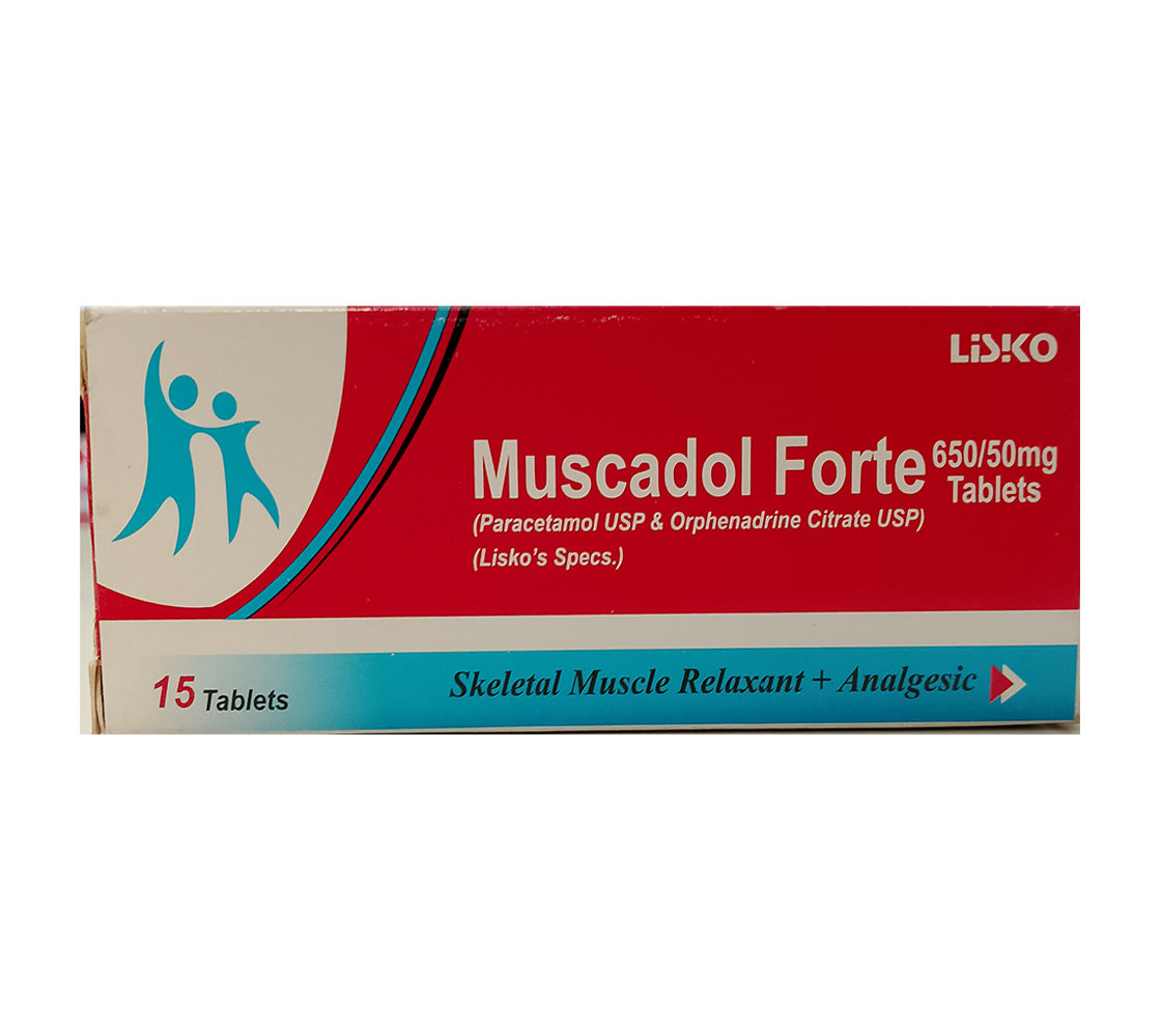 Muscadol Forte 650/50mg 15 Tablets – One Health