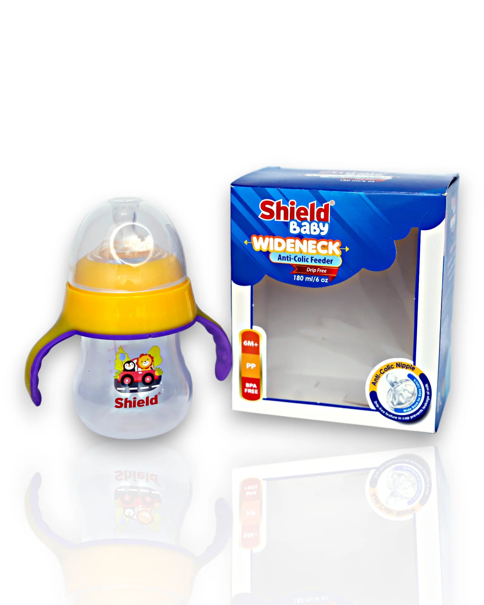 Shield Wide Neck Anti-Colic Feeder 180ml – One Health